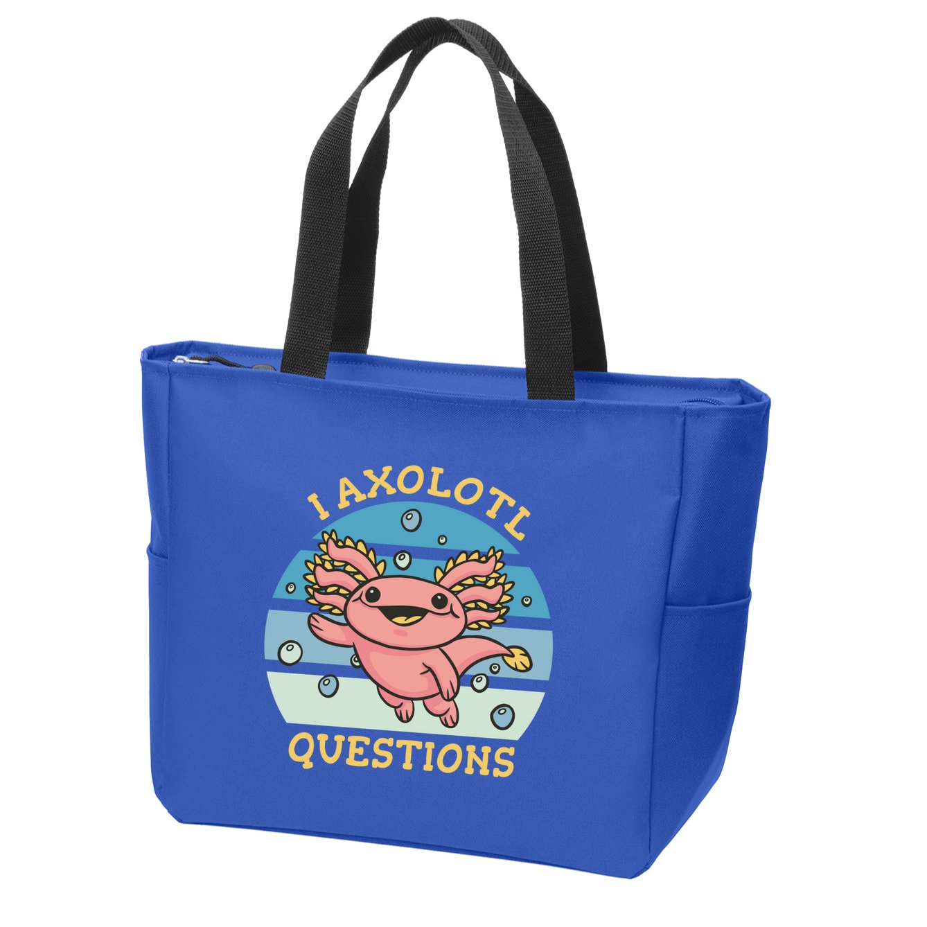 I Axolotl Questions Retro Cute Zip Tote Bag