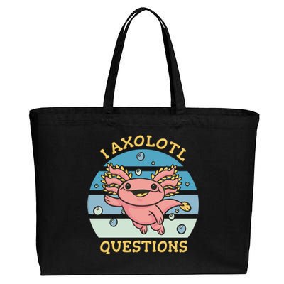 I Axolotl Questions Retro Cute Cotton Canvas Jumbo Tote