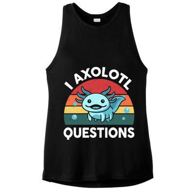 I Axolotl Questions Cute Axolotl Ladies PosiCharge Tri-Blend Wicking Tank