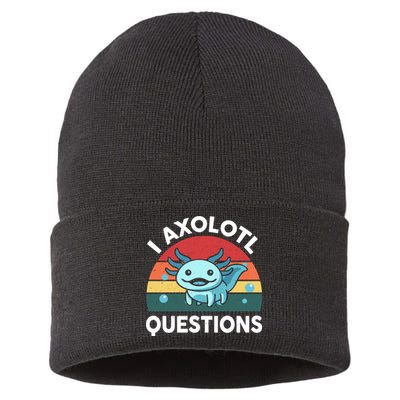 I Axolotl Questions Cute Axolotl Sustainable Knit Beanie