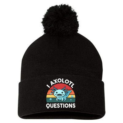 I Axolotl Questions Cute Axolotl Pom Pom 12in Knit Beanie