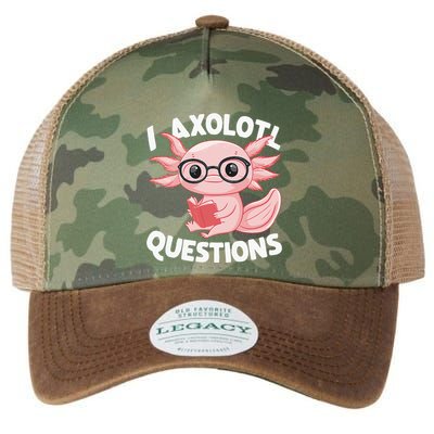 I Axolotl Questions Cute Axolotl Legacy Tie Dye Trucker Hat
