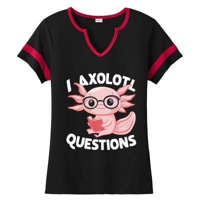 I Axolotl Questions Cute Axolotl Ladies Halftime Notch Neck Tee