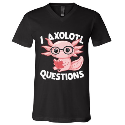 I Axolotl Questions Cute Axolotl V-Neck T-Shirt
