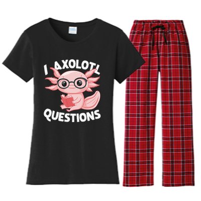 I Axolotl Questions Cute Axolotl Women's Flannel Pajama Set