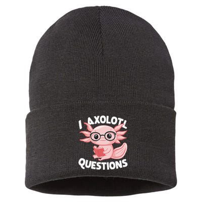 I Axolotl Questions Cute Axolotl Sustainable Knit Beanie