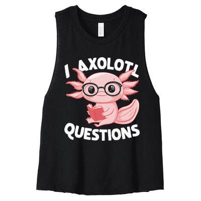 I Axolotl Questions Cute Axolotl Women's Racerback Cropped Tank