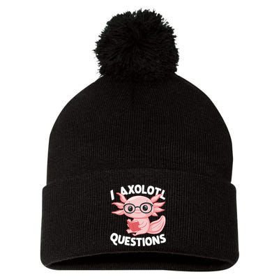 I Axolotl Questions Cute Axolotl Pom Pom 12in Knit Beanie