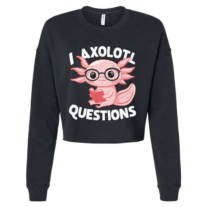 I Axolotl Questions Cute Axolotl Cropped Pullover Crew