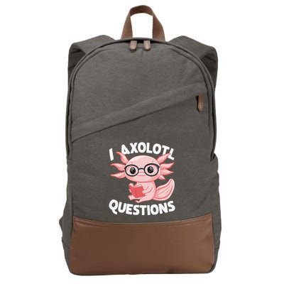 I Axolotl Questions Cute Axolotl Cotton Canvas Backpack