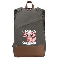 I Axolotl Questions Cute Axolotl Cotton Canvas Backpack