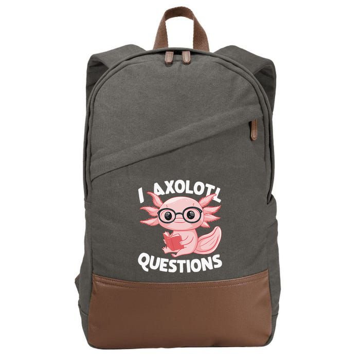 I Axolotl Questions Cute Axolotl Cotton Canvas Backpack