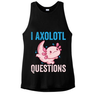 I Axolotl Questions I Axolotl Cute Ladies PosiCharge Tri-Blend Wicking Tank