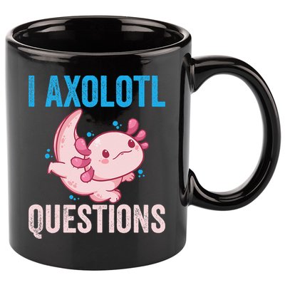 I Axolotl Questions I Axolotl Cute 11oz C Handle Ceramic Mug