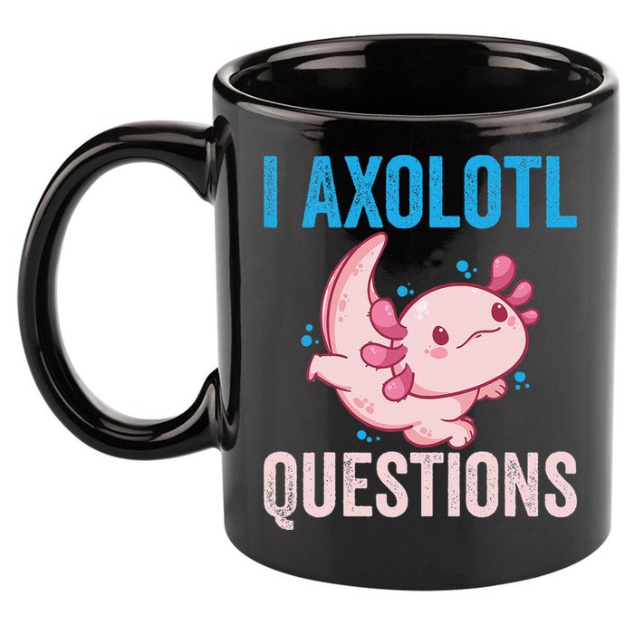 I Axolotl Questions I Axolotl Cute 11oz C Handle Ceramic Mug