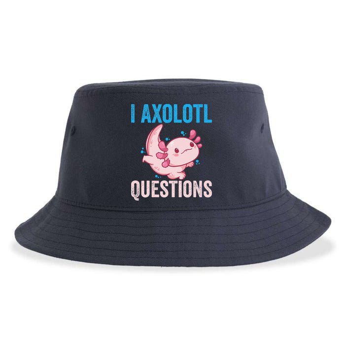I Axolotl Questions I Axolotl Cute Sustainable Bucket Hat