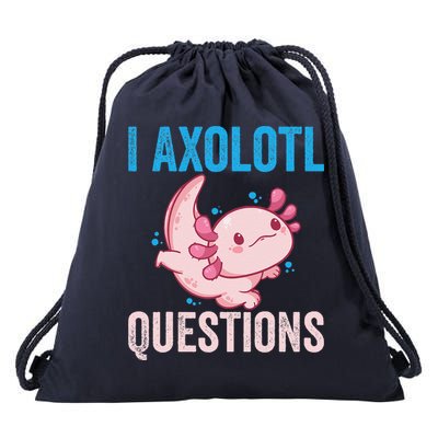 I Axolotl Questions I Axolotl Cute Drawstring Bag