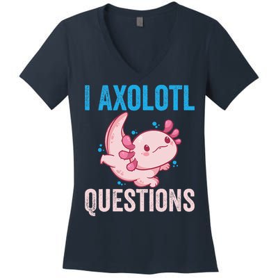 I Axolotl Questions I Axolotl Cute Women's V-Neck T-Shirt