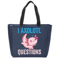 I Axolotl Questions I Axolotl Cute Zip Tote Bag