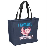 I Axolotl Questions I Axolotl Cute Zip Tote Bag