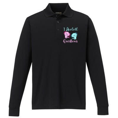 I Axolotl Questions Cute Axolotl For Axolotl Lovers Performance Long Sleeve Polo