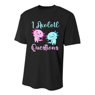 I Axolotl Questions Cute Axolotl For Axolotl Lovers Youth Performance Sprint T-Shirt