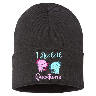I Axolotl Questions Cute Axolotl For Axolotl Lovers Sustainable Knit Beanie