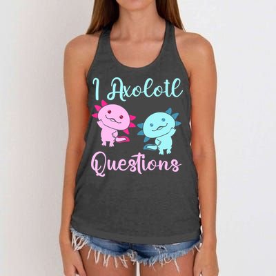 I Axolotl Questions Cute Axolotl For Axolotl Lovers Women's Knotted Racerback Tank