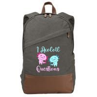 I Axolotl Questions Cute Axolotl For Axolotl Lovers Cotton Canvas Backpack