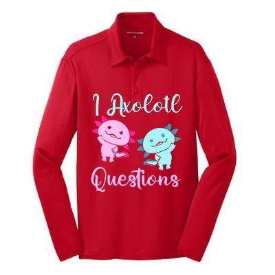 I Axolotl Questions Cute Axolotl For Axolotl Lovers Silk Touch Performance Long Sleeve Polo