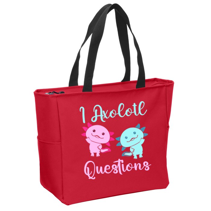 I Axolotl Questions Cute Axolotl For Axolotl Lovers Zip Tote Bag
