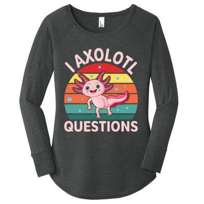 I Axolotl Questions Boy Cute Axolotl Women's Perfect Tri Tunic Long Sleeve Shirt