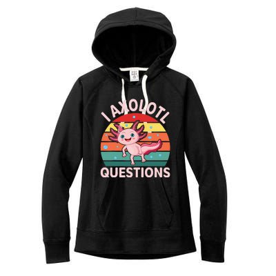 I Axolotl Questions Boy Cute Axolotl Women's Fleece Hoodie