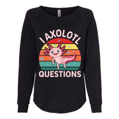 I Axolotl Questions Boy Cute Axolotl Womens California Wash Sweatshirt