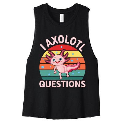 I Axolotl Questions Boy Cute Axolotl Women's Racerback Cropped Tank