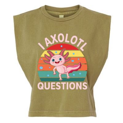 I Axolotl Questions Boy Cute Axolotl Garment-Dyed Women's Muscle Tee