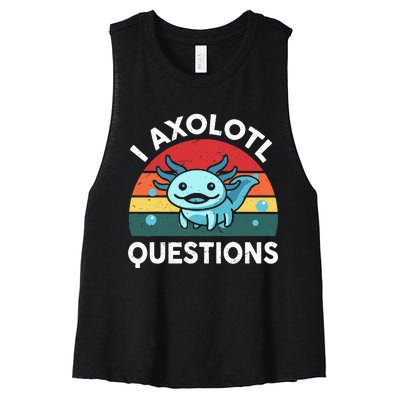 I Axolotl Questions Cute Axolotl Women's Racerback Cropped Tank