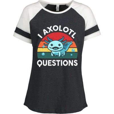 I Axolotl Questions Cute Axolotl Enza Ladies Jersey Colorblock Tee