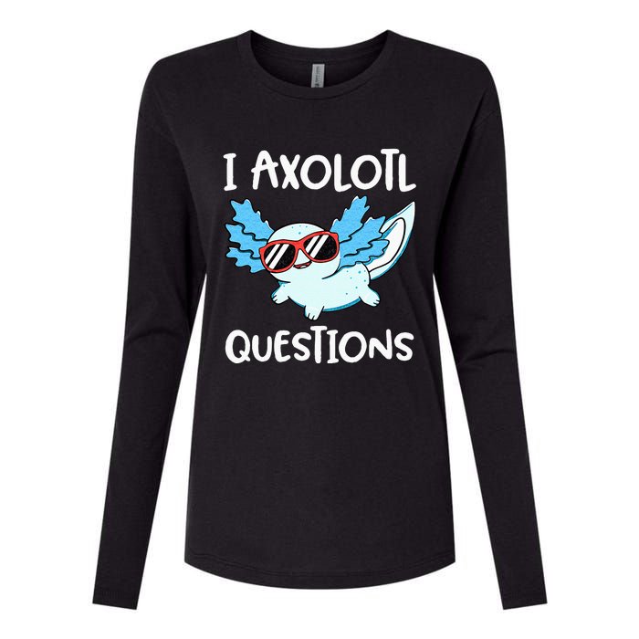 I Axolotl Questions Cute Kawaii Axolotl Anime Girls Womens Cotton Relaxed Long Sleeve T-Shirt