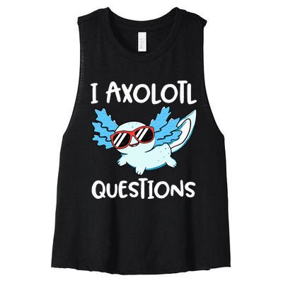 I Axolotl Questions Cute Kawaii Axolotl Anime Girls Women's Racerback Cropped Tank