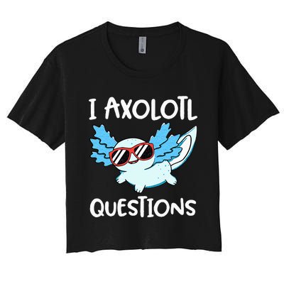 I Axolotl Questions Cute Kawaii Axolotl Anime Girls Women's Crop Top Tee