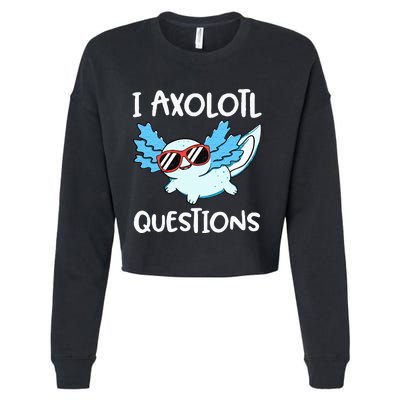 I Axolotl Questions Cute Kawaii Axolotl Anime Girls Cropped Pullover Crew