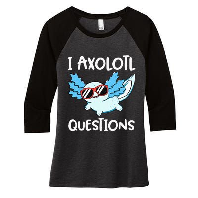 I Axolotl Questions Cute Kawaii Axolotl Anime Girls Women's Tri-Blend 3/4-Sleeve Raglan Shirt