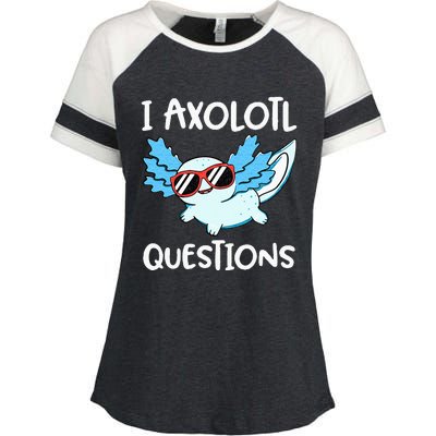 I Axolotl Questions Cute Kawaii Axolotl Anime Girls Enza Ladies Jersey Colorblock Tee