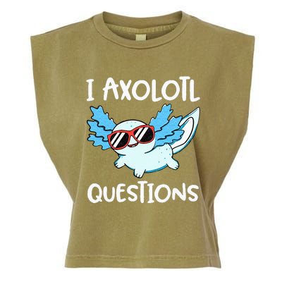 I Axolotl Questions Cute Kawaii Axolotl Anime Girls Garment-Dyed Women's Muscle Tee