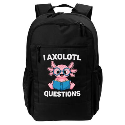 I Axolotl Questions Girl Boy Reading Book Axolotl Funny  Daily Commute Backpack
