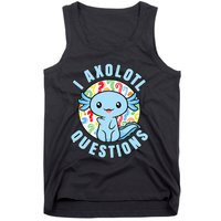 I Axolotl Questions Funny Blue Axolotl Kawaii Tank Top