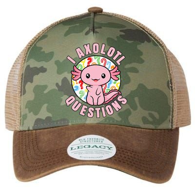 I Axolotl Questions Funny Pink Axolotl Kawaii Legacy Tie Dye Trucker Hat