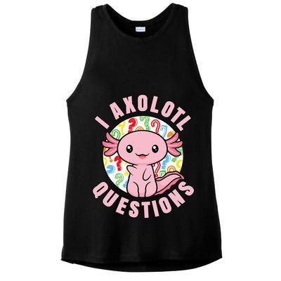 I Axolotl Questions Funny Pink Axolotl Kawaii Ladies PosiCharge Tri-Blend Wicking Tank
