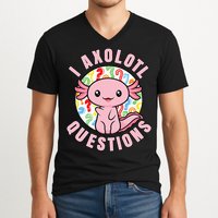 I Axolotl Questions Funny Pink Axolotl Kawaii V-Neck T-Shirt